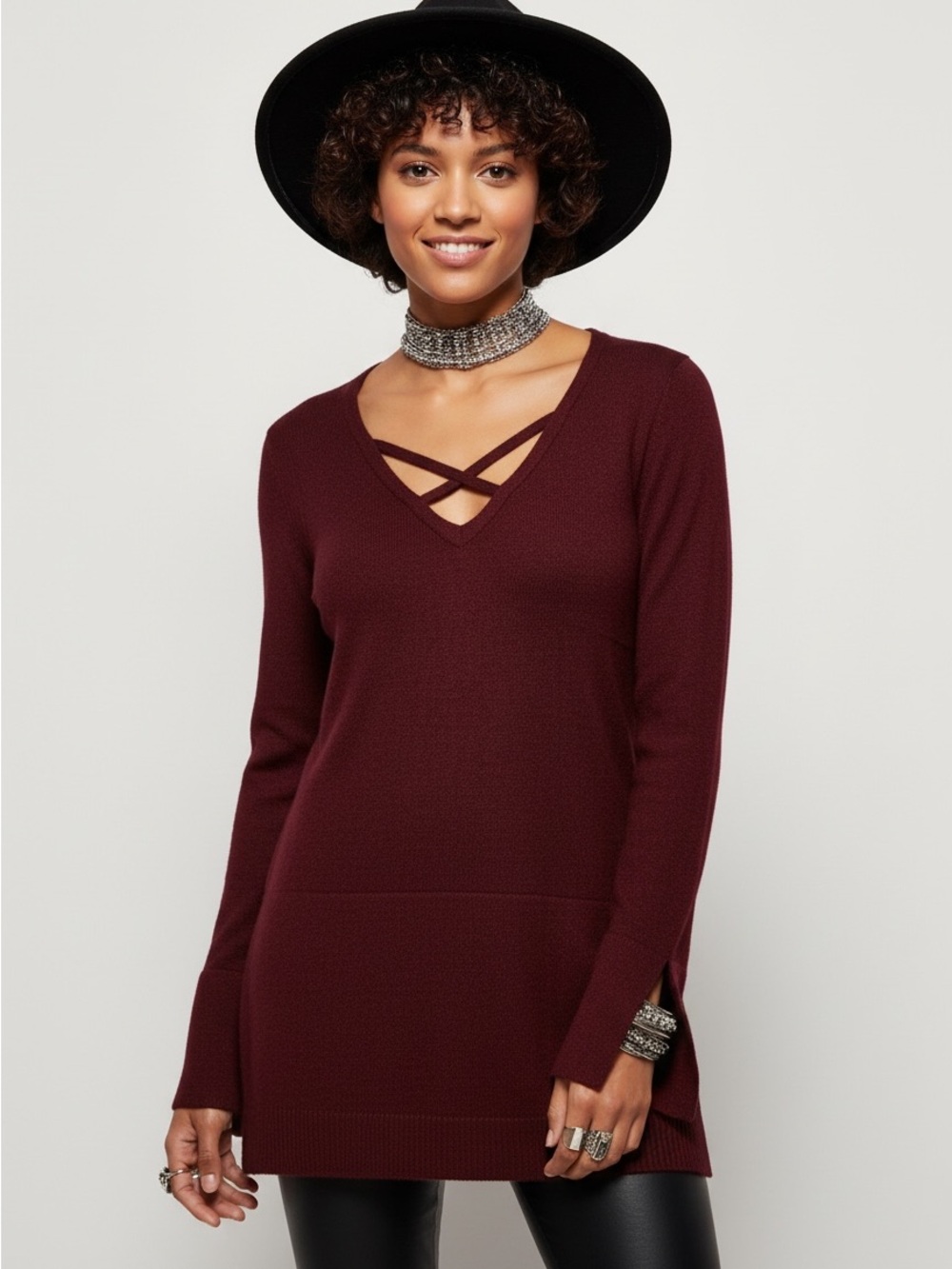 Free People long-sleeve sweater tunic